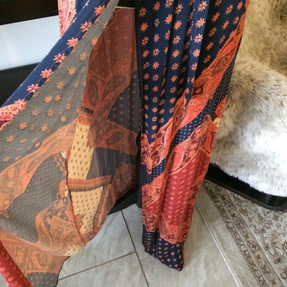 VICI boho maxi wrap dress short sleeve V neck M - Picture 9 of 11